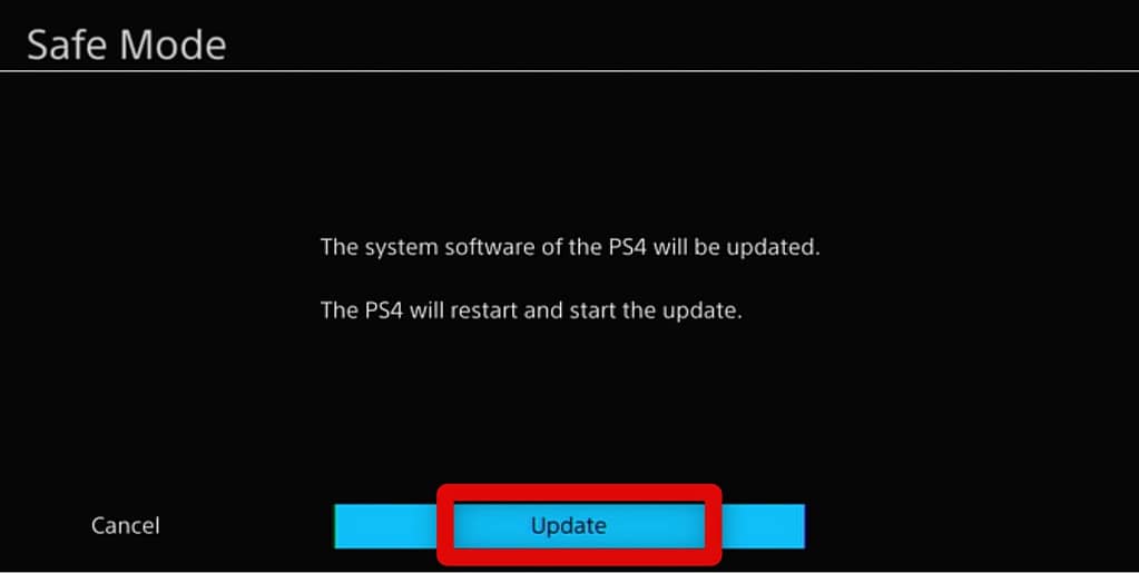 Confirm PS4 update once copied