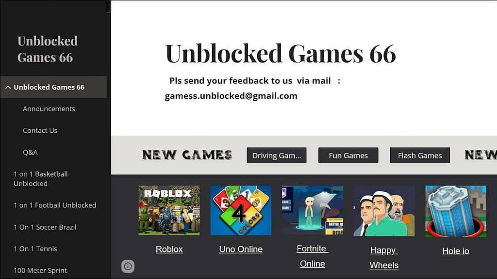 unblocked games 66 unblocked game website
