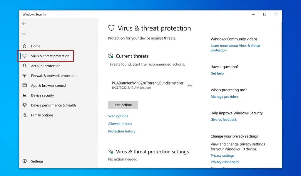 windows defender and windows security