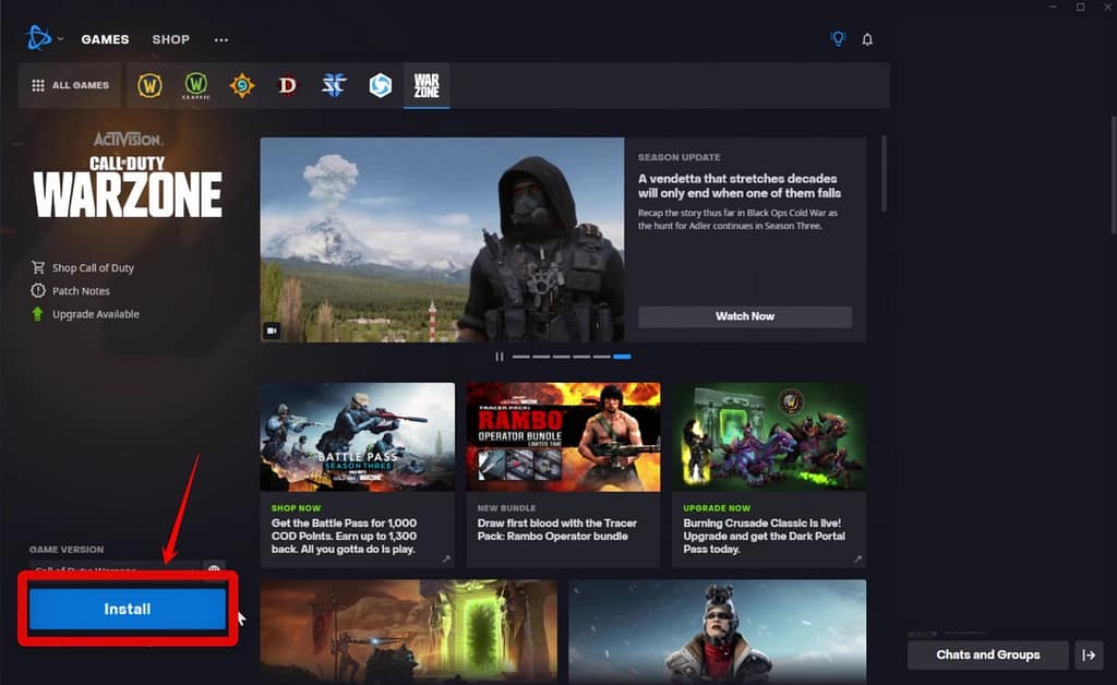 install option battle net