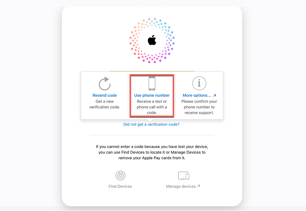 phone number for icloud verification code