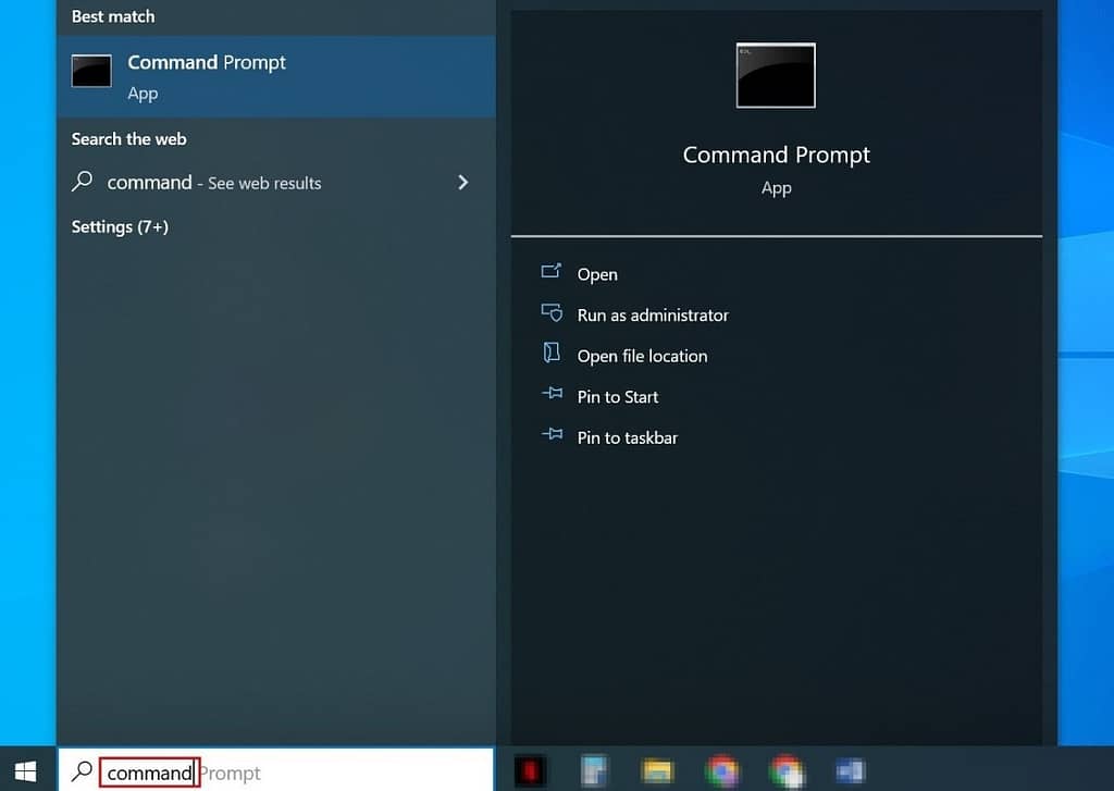search command prompt