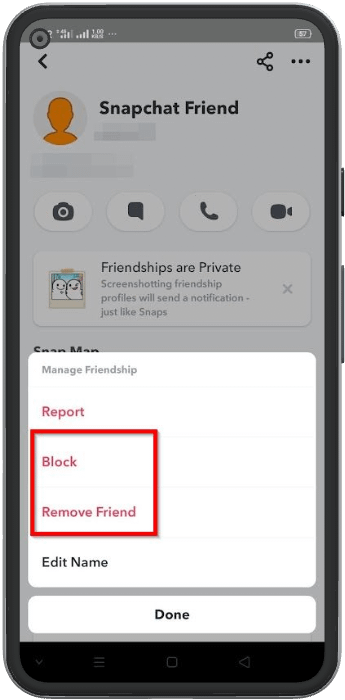 remove friend to hide snapchat score
