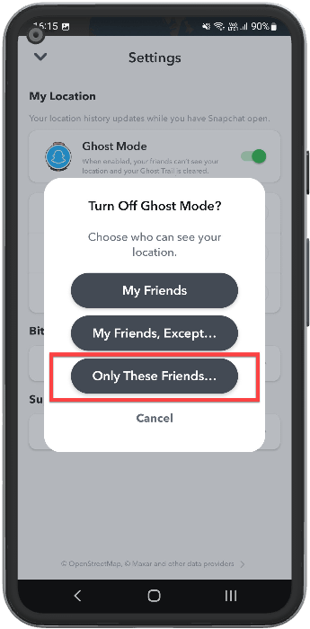 see how many friends disabling snap map ghost mode