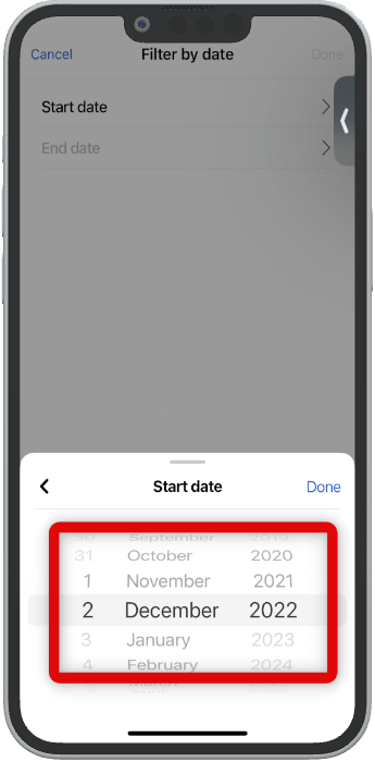 select starting date