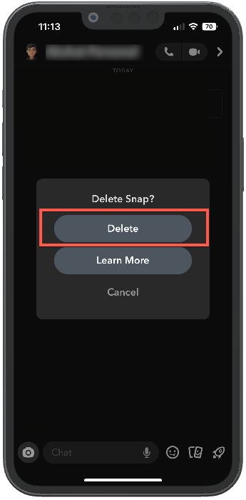 confirm delete snap
