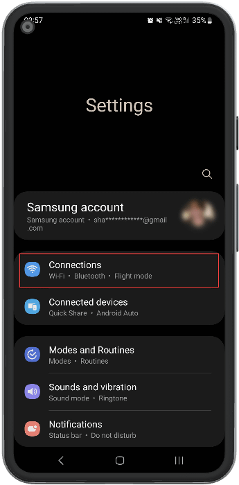 connections settings