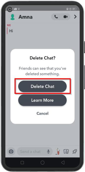 hit delete chat