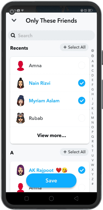 select app number of friends