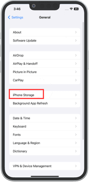 select iphone storage
