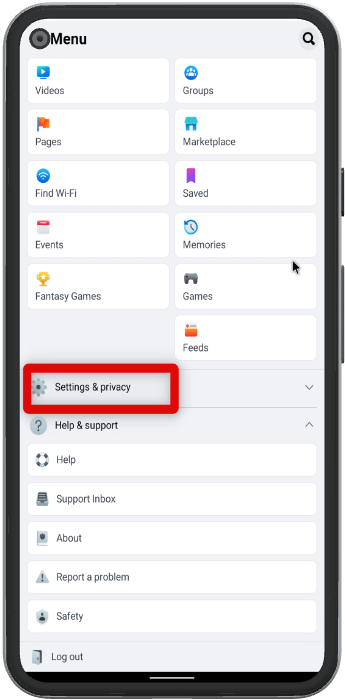 settings and privacy option 1