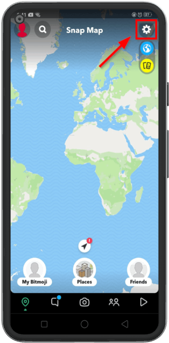 snap map location settings icon