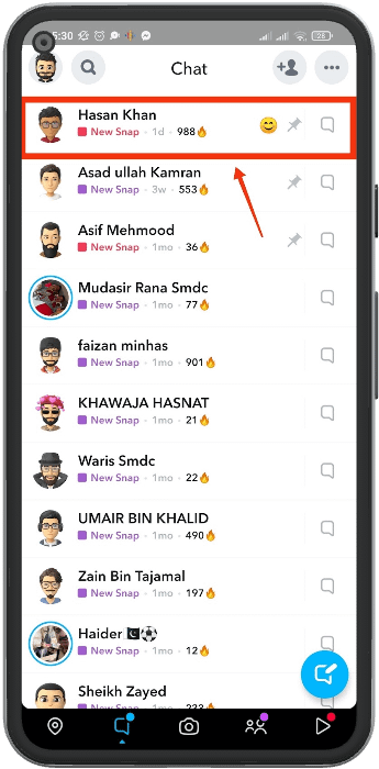 tap pinned conversation on chat screen for how to unpin someone on snapchat